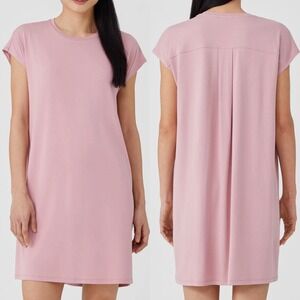 Eileen Fisher Short Sleeve Shift Dress Womens Sz Medium Tencel Lyocell USA Mini